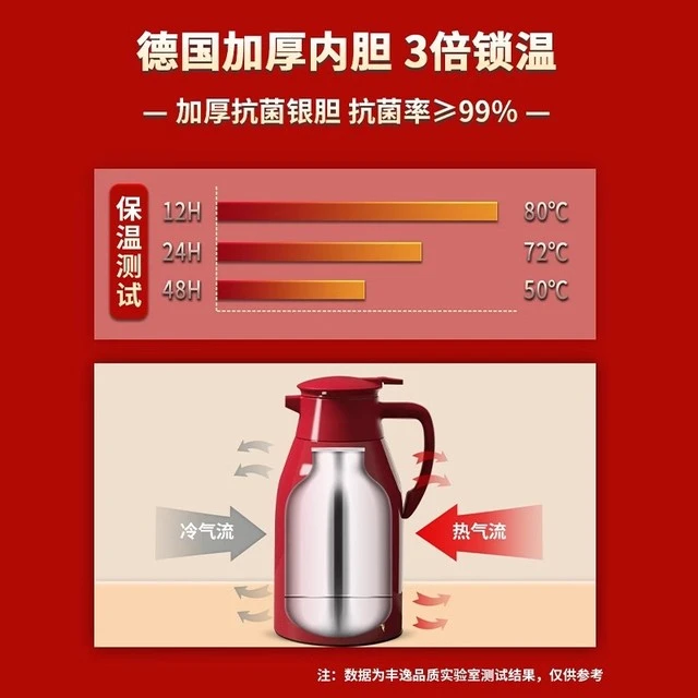 结婚保温壶一对红色陪嫁水壶家用大容量热水壶玻璃内胆暖瓶喜壶