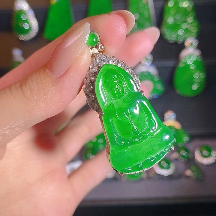 翡翠银S925镶嵌颈饰