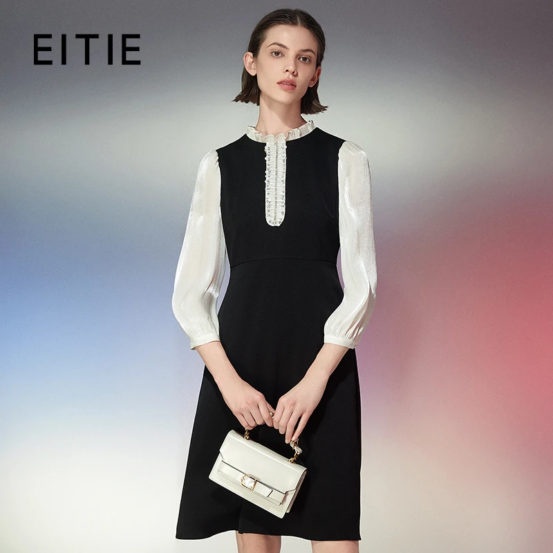 EITIE爱特爱春季【商场同款】气质时尚大气显瘦通勤连衣裙7707404
