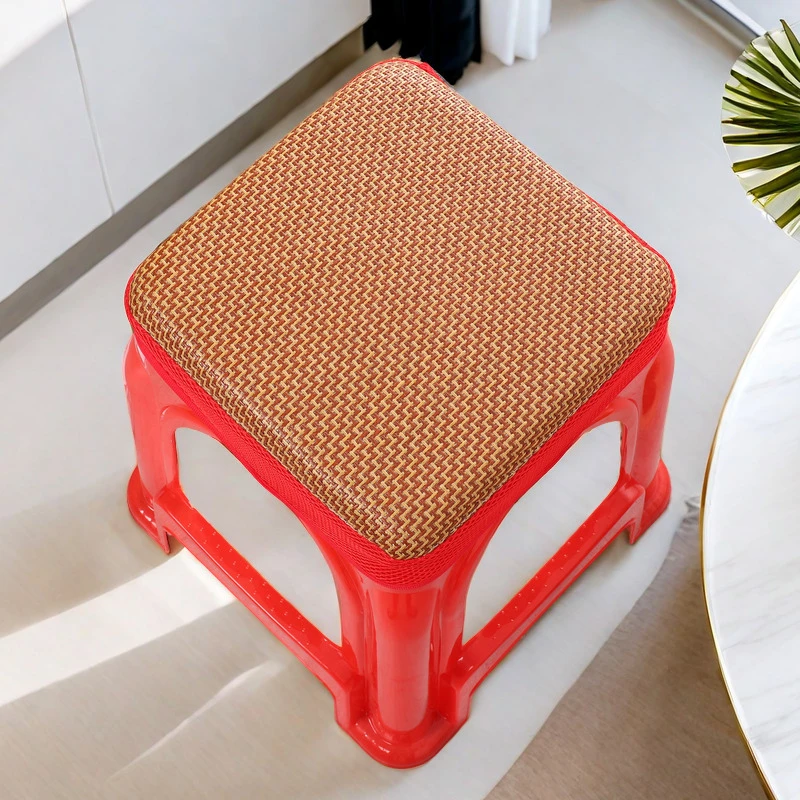 夏季透气坐垫藤席凉垫员工屁股久坐垫子方形圆形套罩四季通用软垫