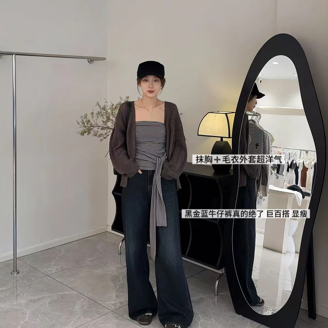 格阁女装同款黑金兰牛仔裤