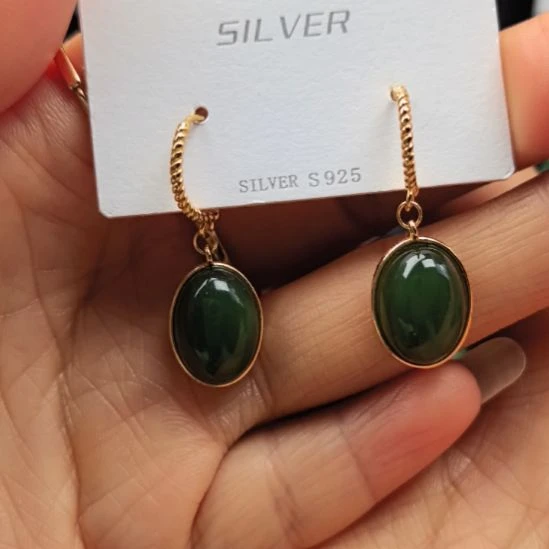 和田玉（碧玉）未镶嵌戒指耳坠