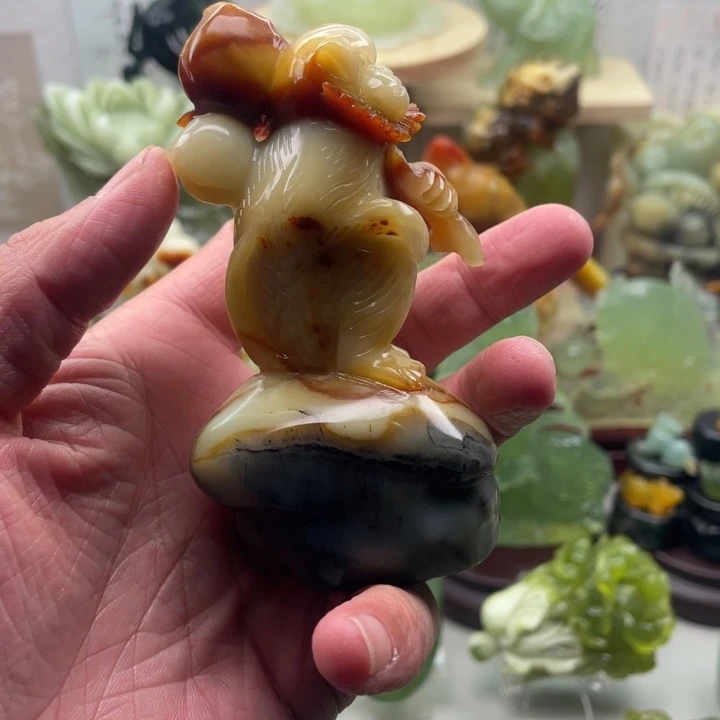 蛇纹石玉未镶嵌四大名玉手把