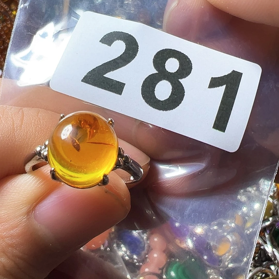 琥珀（花珀）戒指未镶嵌