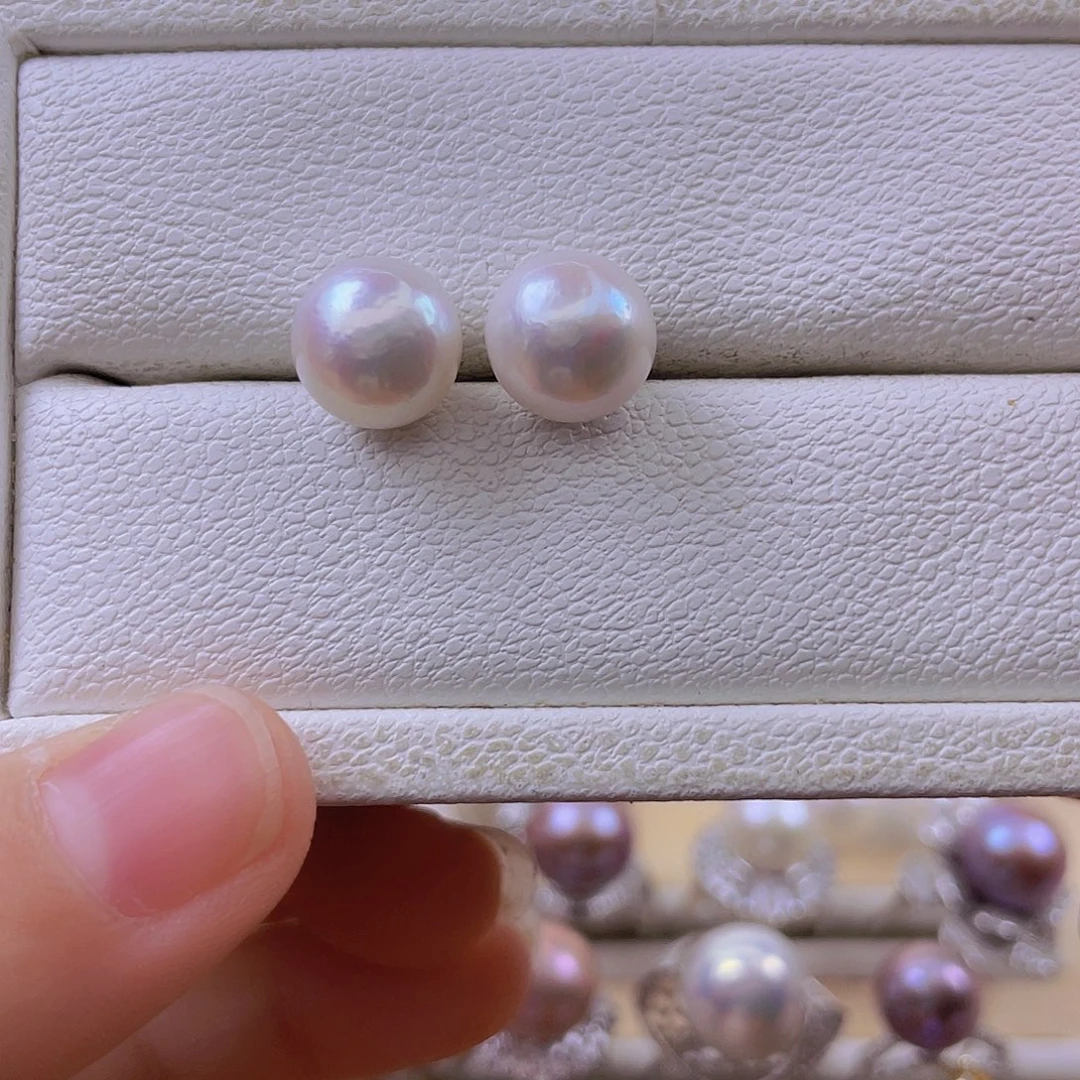 银S925镶嵌耳饰淡水珍珠