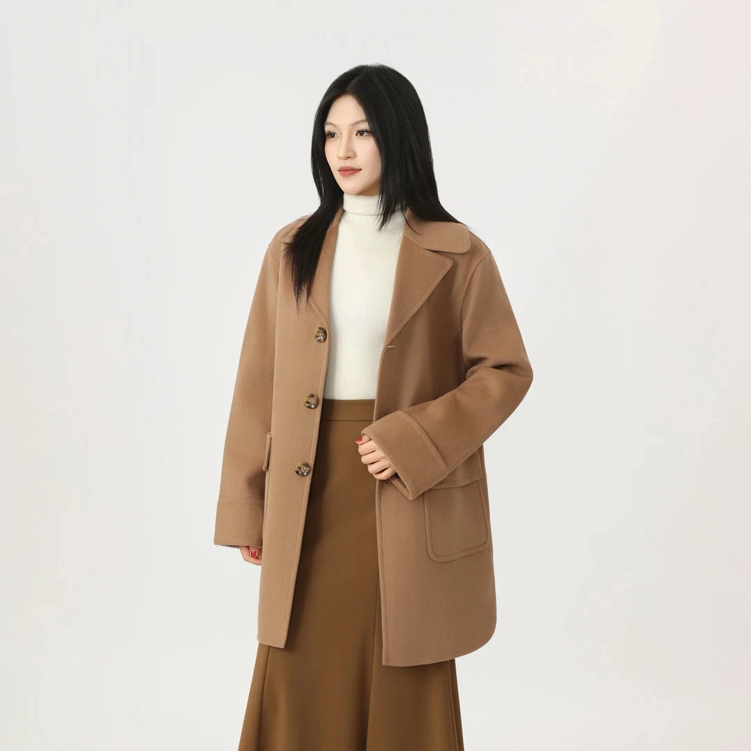 GIRDEAR/哥弟秋冬韩系氛围感羊毛保暖中长款毛哥弟1400658大衣