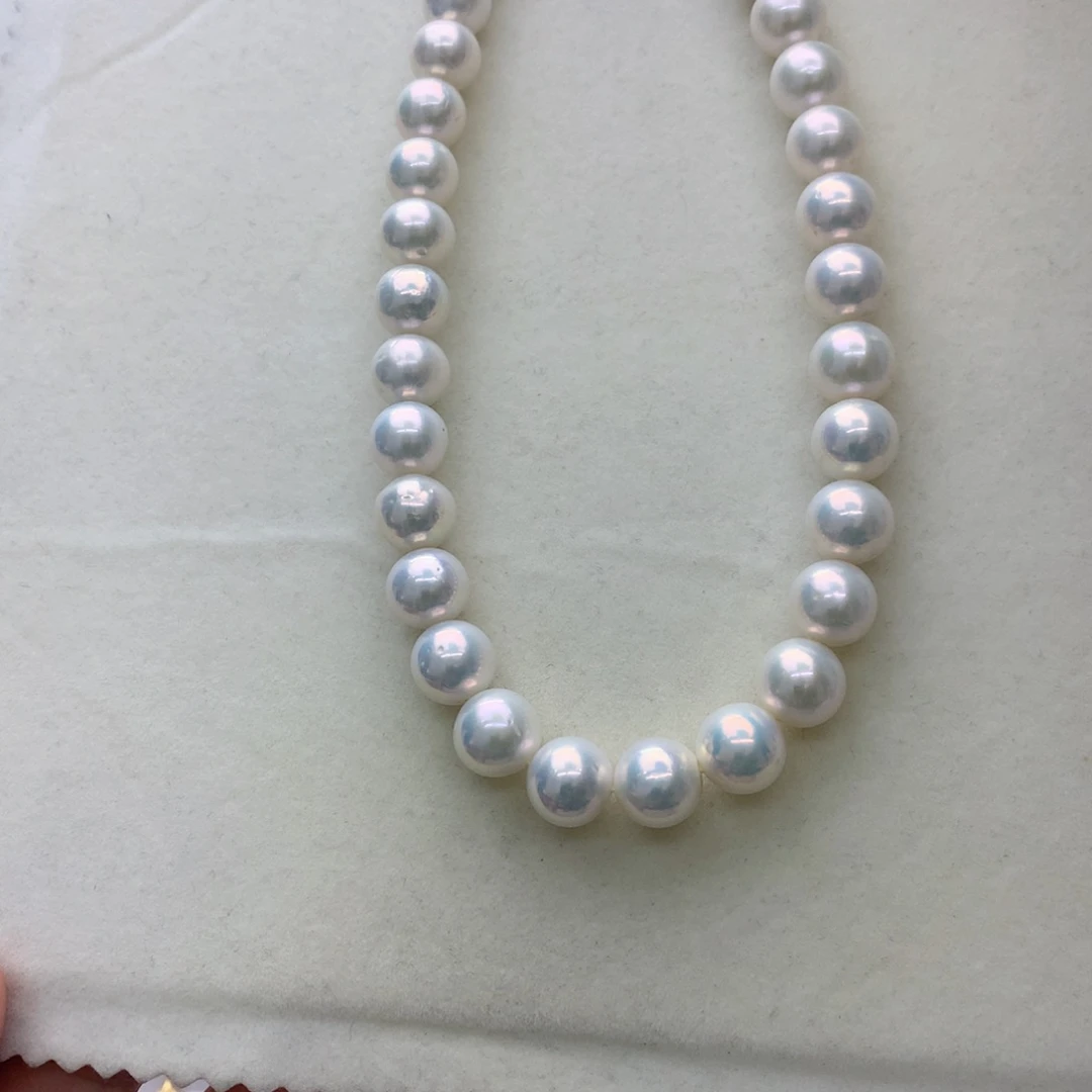 淡水珍珠银S925镶嵌项链9-11