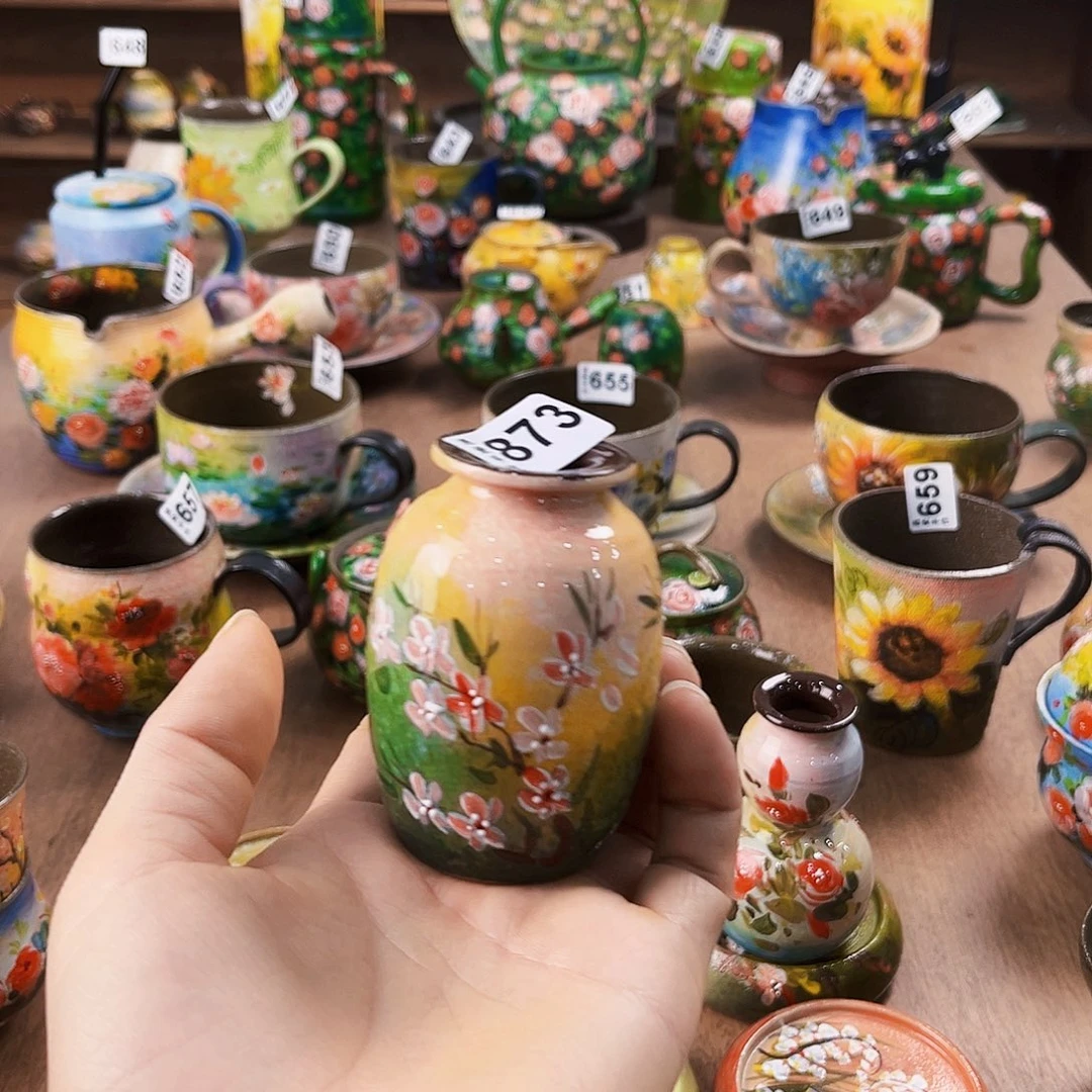 纯纯莫奈油画风茶盘纯纯莫奈油画风花瓶