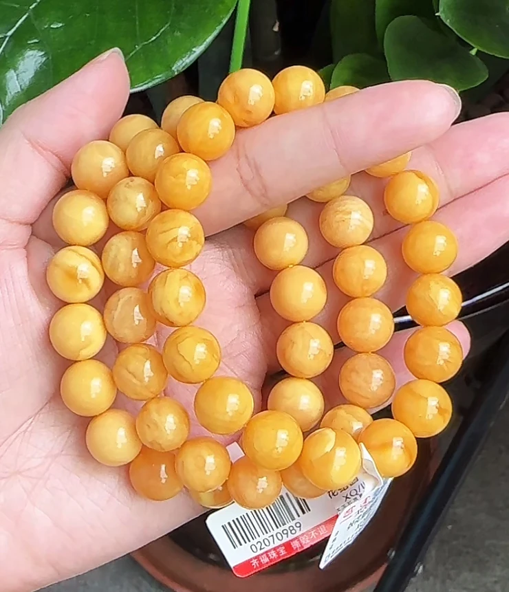 【齐福珠宝】XQ0989/11mm丹麦超顶花蜡圆珠手串（多样性发其一）