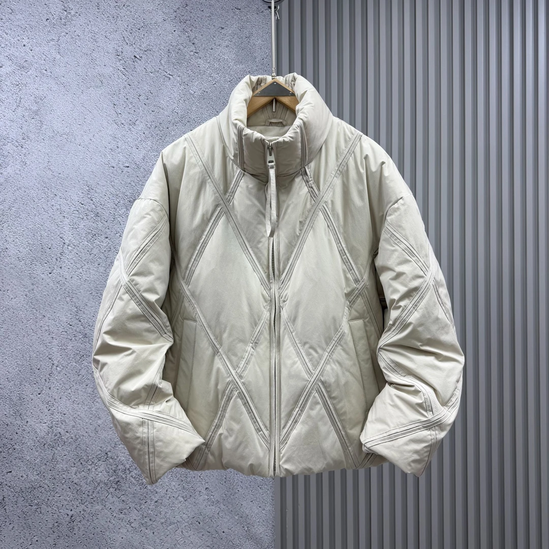 2025冬季85白鸭羽绒服男高级感立领夹克外套情侣通勤休闲羽绒服男