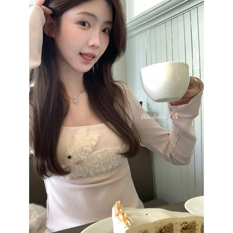 白水女 【清清款】大圆领打底衫女秋冬保暖设计感上衣B41247504