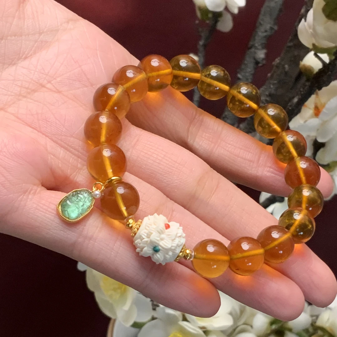 【佰万银庄】琥珀蓝珀DIY设计款手链