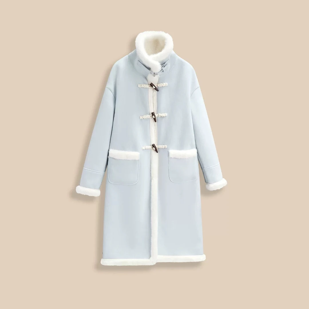 IEF/爱依服2025冬季新款时尚保暖氛围感百搭显瘦磨砂皮长外套