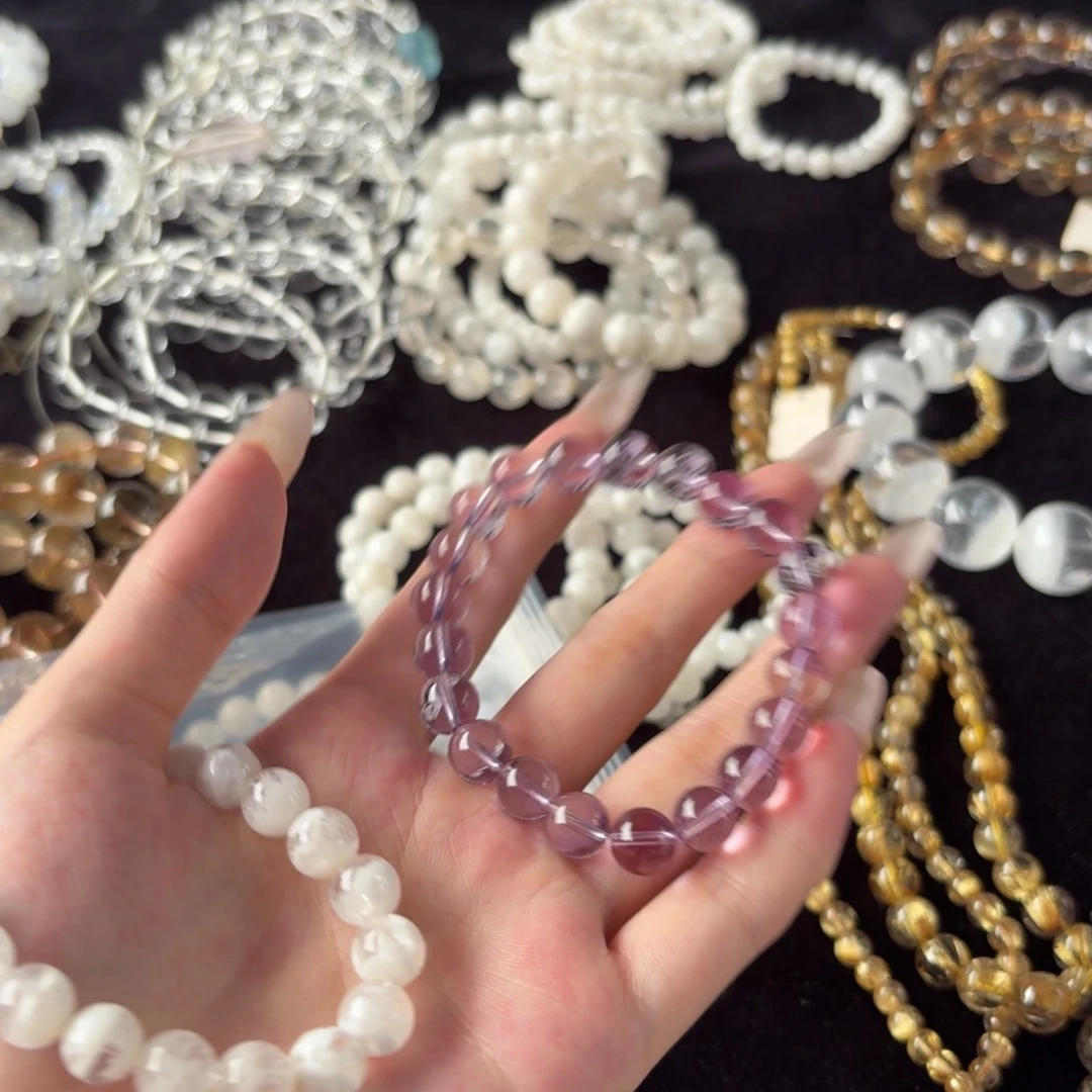 星***)烟晶手链银S925镶嵌手串