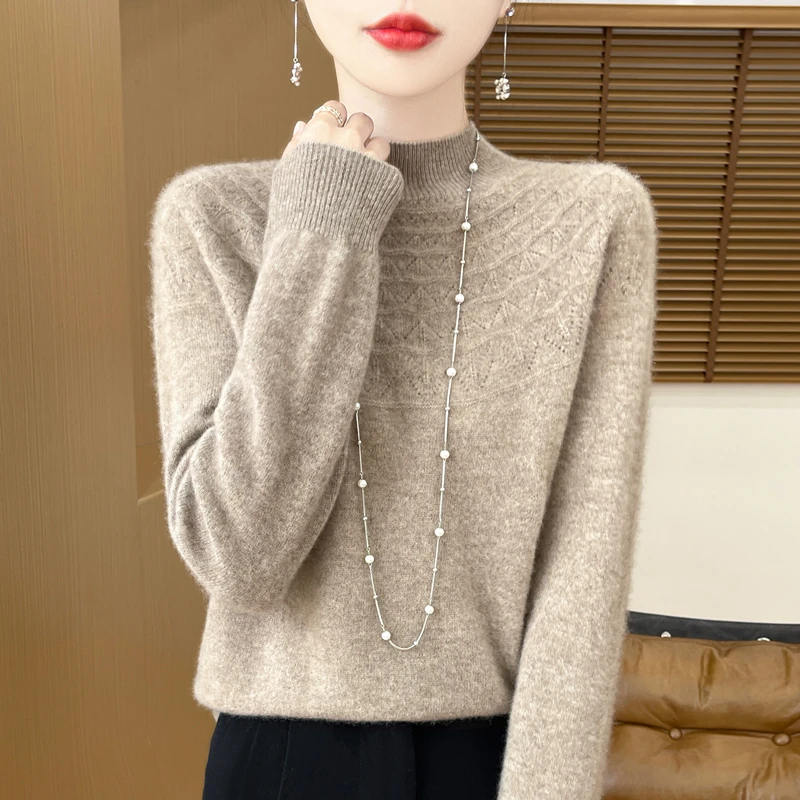 100纯羊毛一线成衣半高D003清