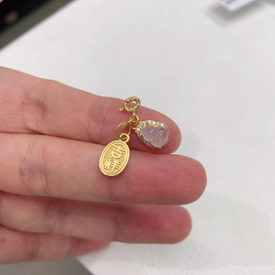 颈饰银S925镶嵌翡翠