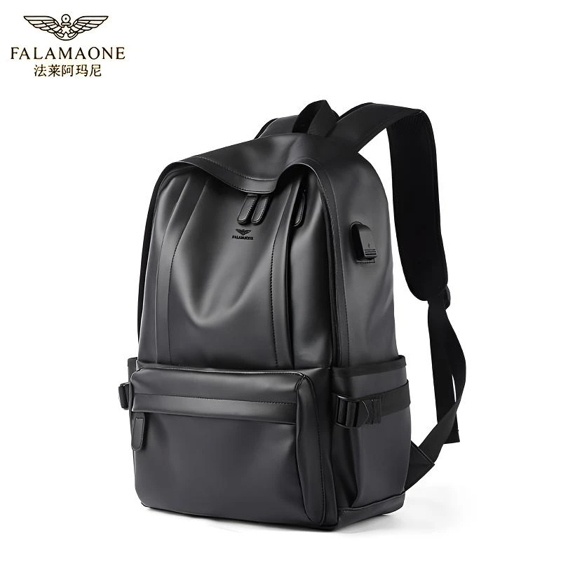 法莱阿玛尼男士双肩包潮流百搭款男电脑包大容量旅行包男休闲时尚