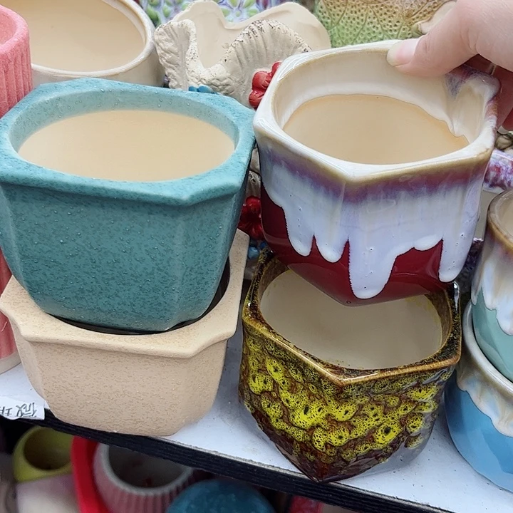 多肉绿植陶瓷花盆9.9包邮，有