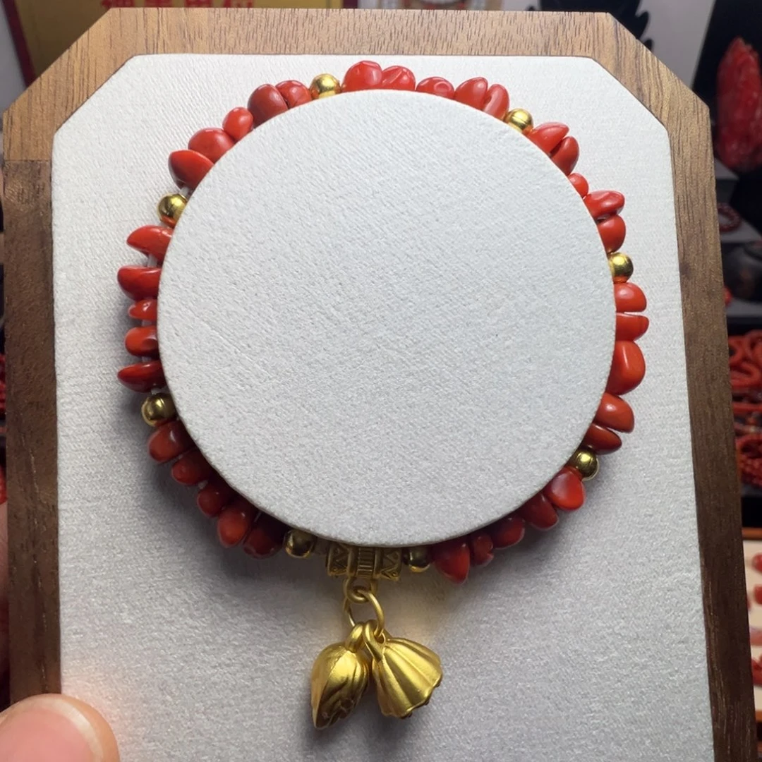 南红玛瑙未镶嵌保山阿东寨 DIY 手链（有纹裂慎拍）