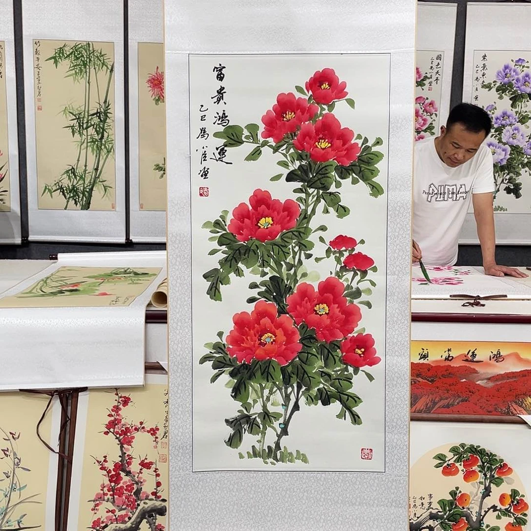 国画手绘手写作品