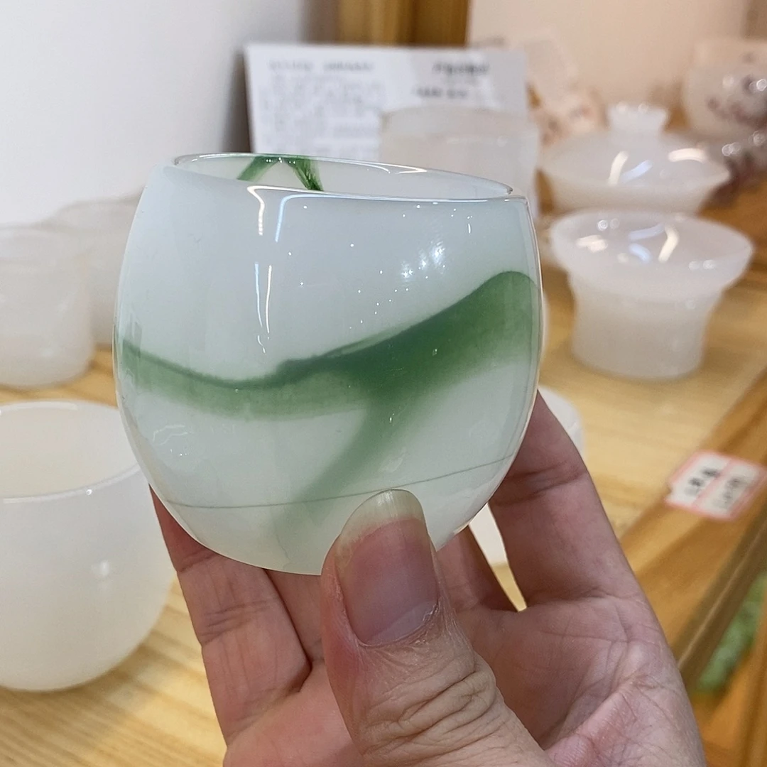 琉璃手工艺品漂绿主人杯
