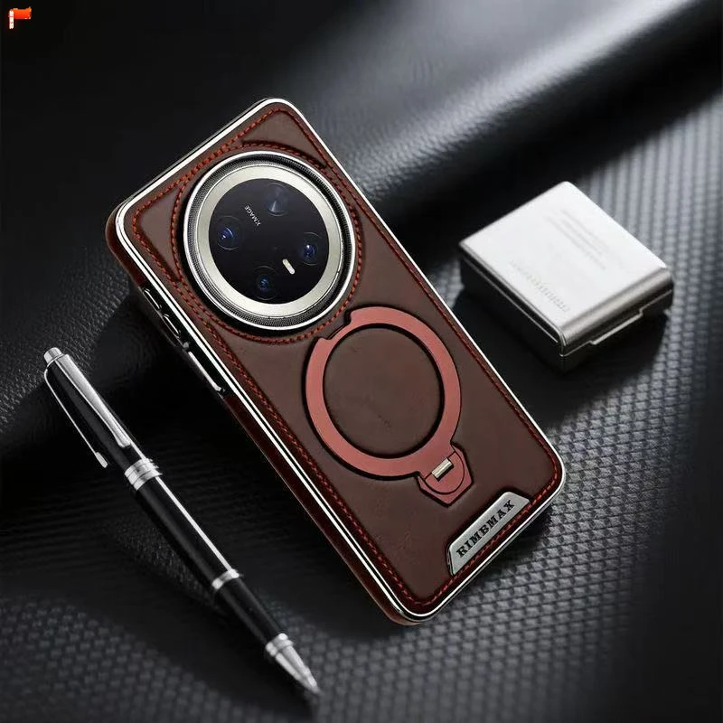 适用华为mate60pro+手机壳Mate70pro+磁吸旋转支架mate70全包防摔