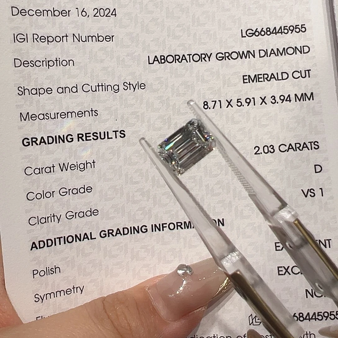 实验室培育钻石裸石未镶嵌2.03祖母切