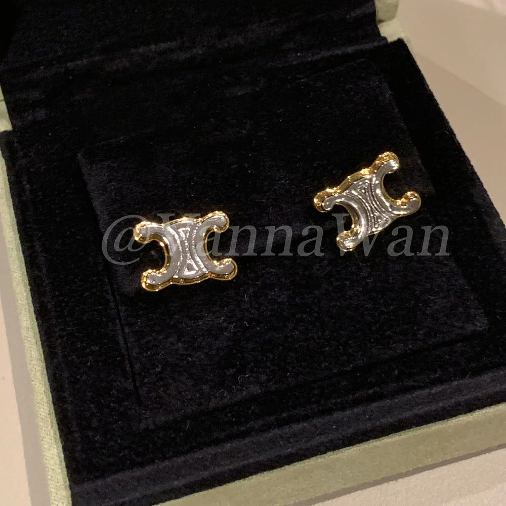 铜合金耳饰 巴黎新色.金银拼色凯门耳钉