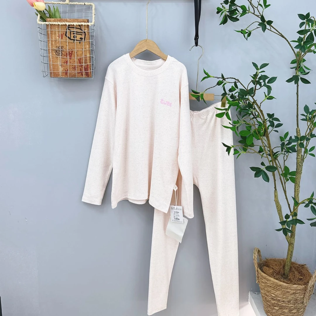 44020高端专享冬季舒绒家居服套装字母粉色