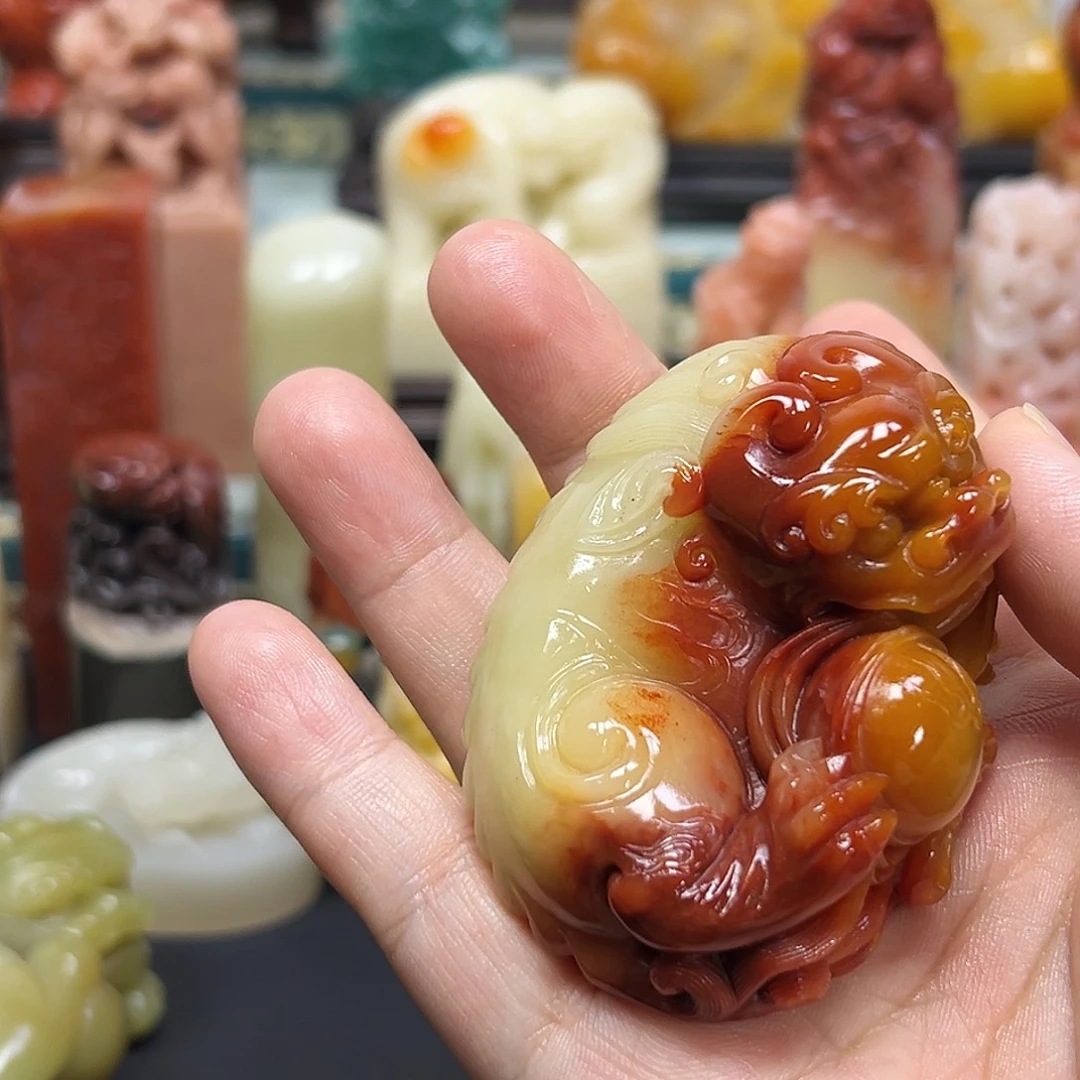 向***葵寿山石印石印章雕刻工艺