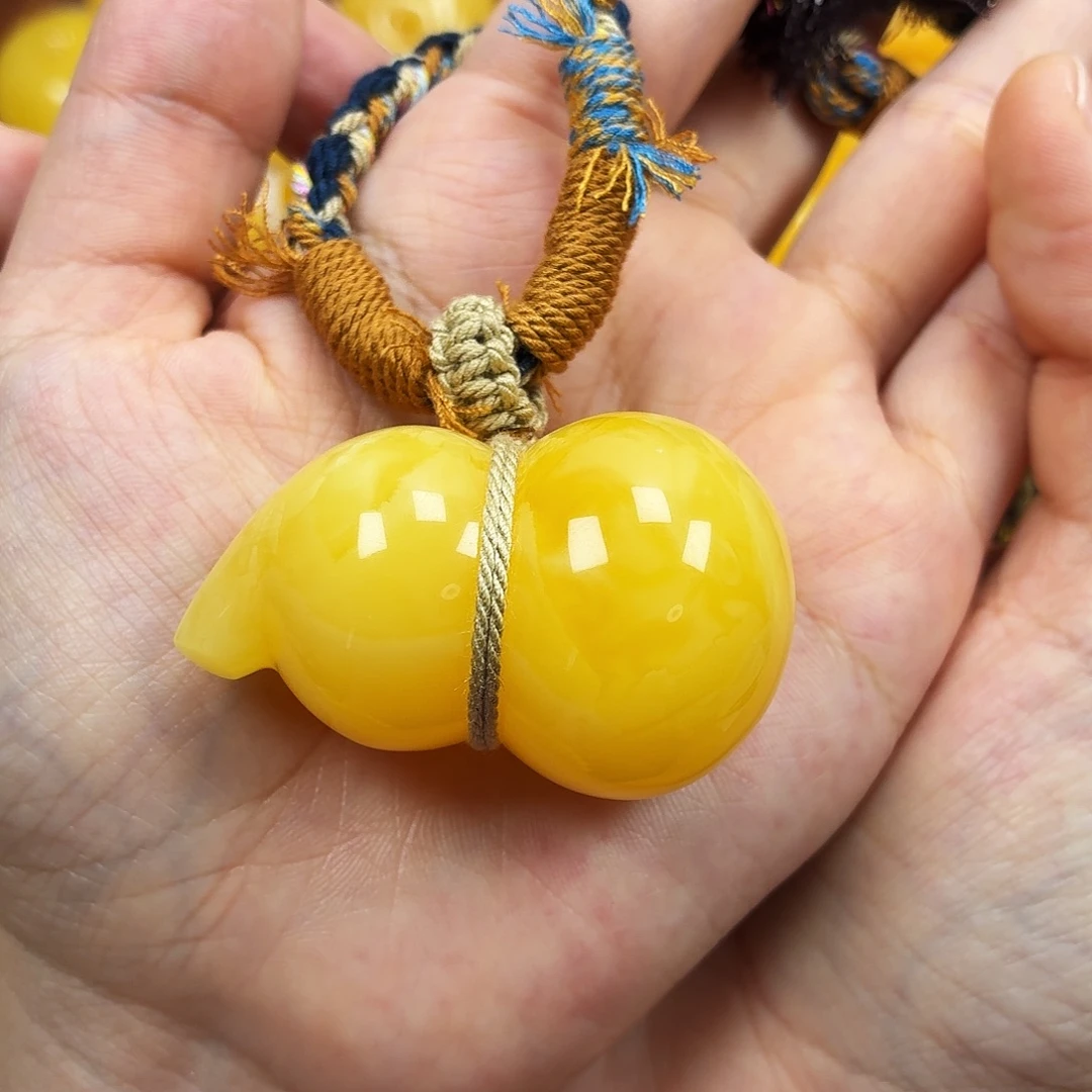 蜜蜡颈饰未镶嵌焦皮浓蜡妖花葫芦