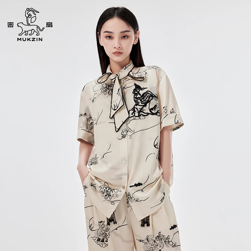 mukzin/密扇《玉交枝》2024夏装新款狸尨梦华录衬衫M24BA03002119