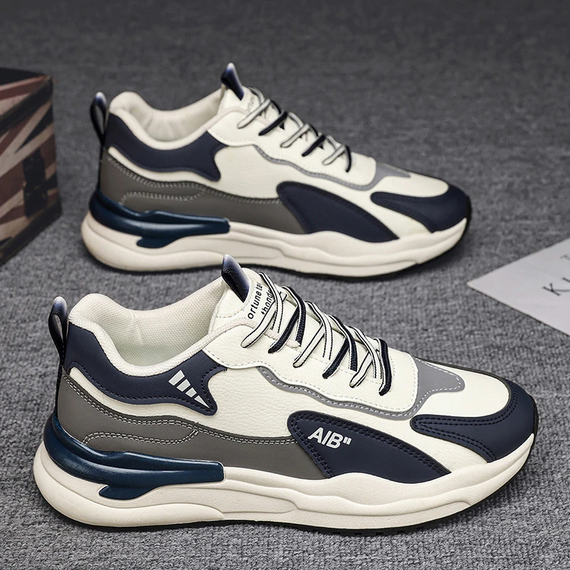 男鞋2025春季透气新款小白鞋平跟超轻防滑潮流板鞋百搭休闲运动鞋