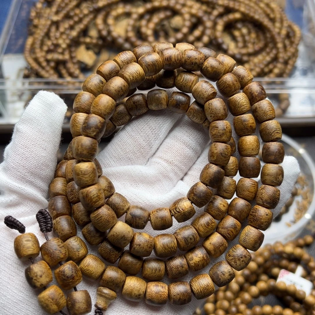 沉香沉香碎屑19年-孤品老奇楠糖结老料09/41克鼓珠多圈