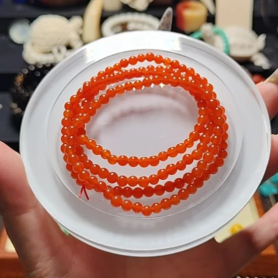 石英石冰南hong小米珠链4mm