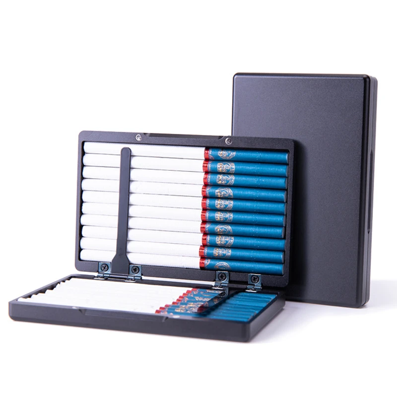 加长铝合金自动弹盖烟盒女士20支细烟盒便携烟盒加长创意金属