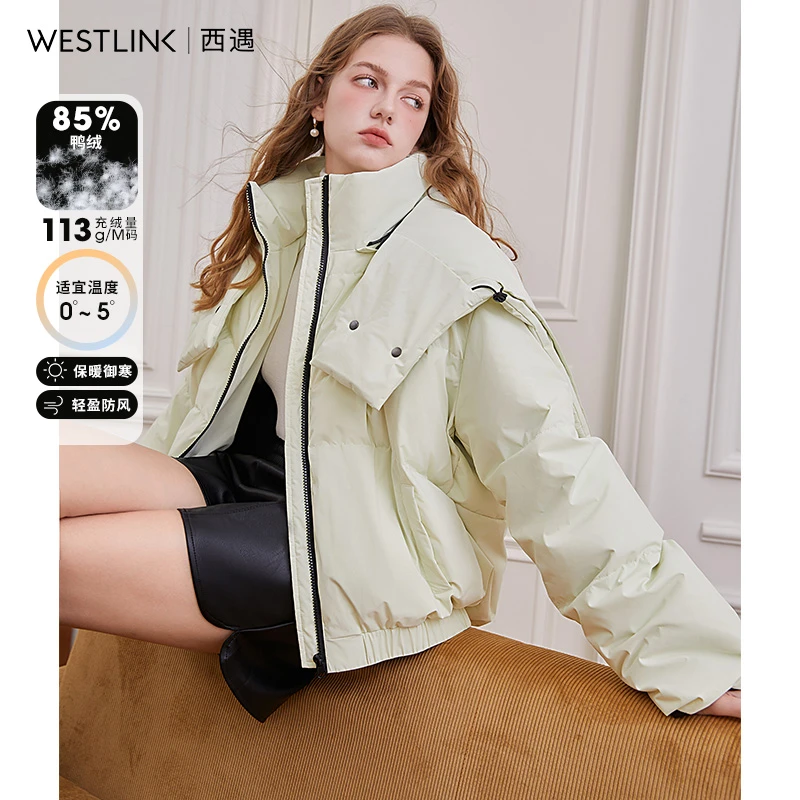 38028设计感宽松羽绒服2023年冬季新款可拆卸连帽女式保暖外套