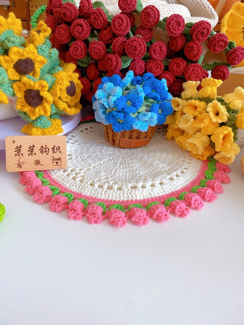 纯手工毛线钩织成品直播选款改价