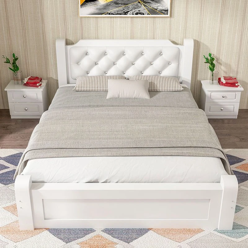 欧式实木床1.8米经济型成人主卧双人床1.5米家用1.2米单人床1米