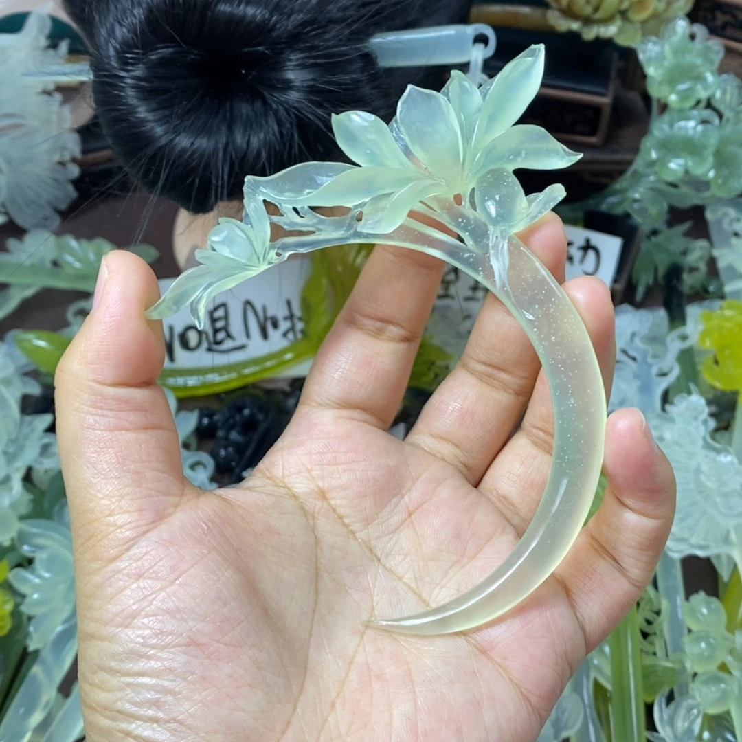 蛇纹石玉未镶嵌发饰