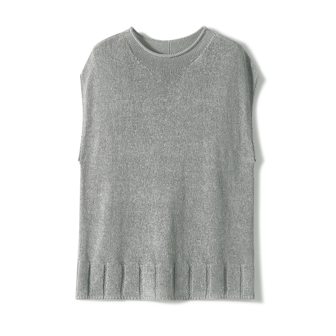 【安大专属】25年新清爽莱赛尔+桑蚕丝圆领卷边针织上衣S81569ZYNMG