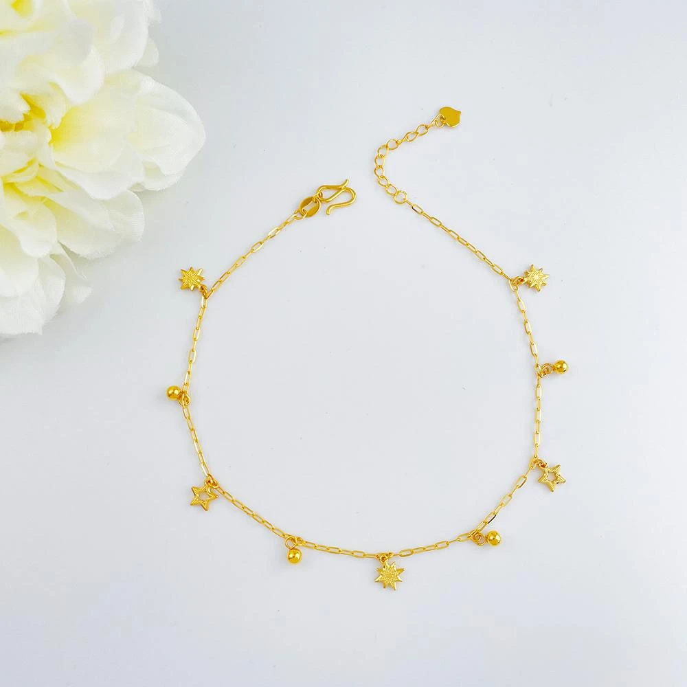 黄金脚链足金正品女款星星脚链星语心愿小流星脚饰新款纯金24K