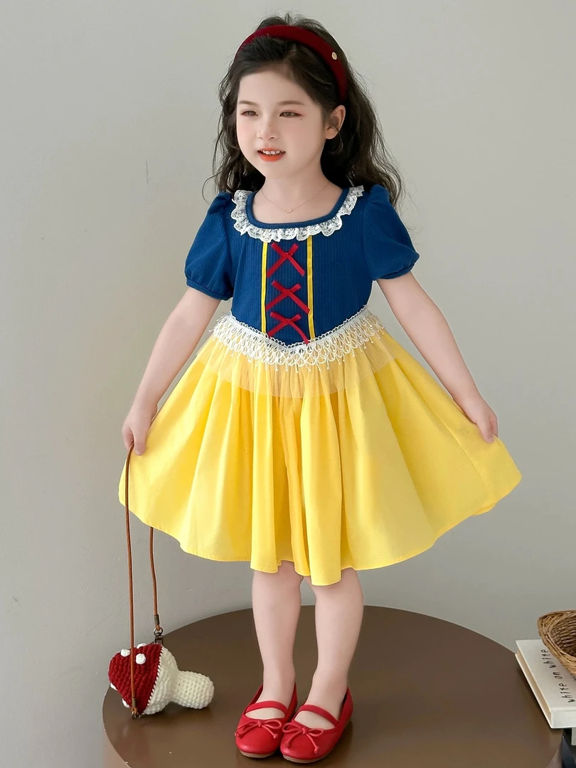 女童巨好看连衣裙夏装2025新款洋气儿童白雪公主裙女孩夏季礼服裙