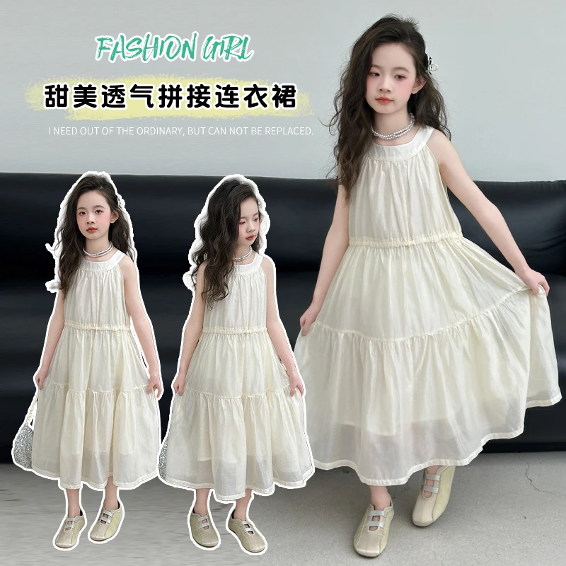 女童夏装连衣裙2025夏季新款女孩韩版时尚休闲雪纺裙公主儿童裙子