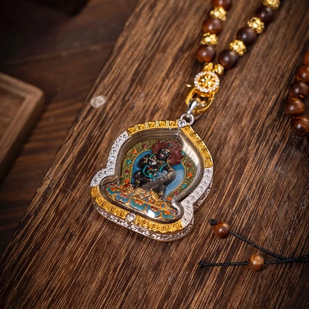 铜合金亚克力吊坠 【激流勇进】黑财 质感满满 藏风擦擦项链