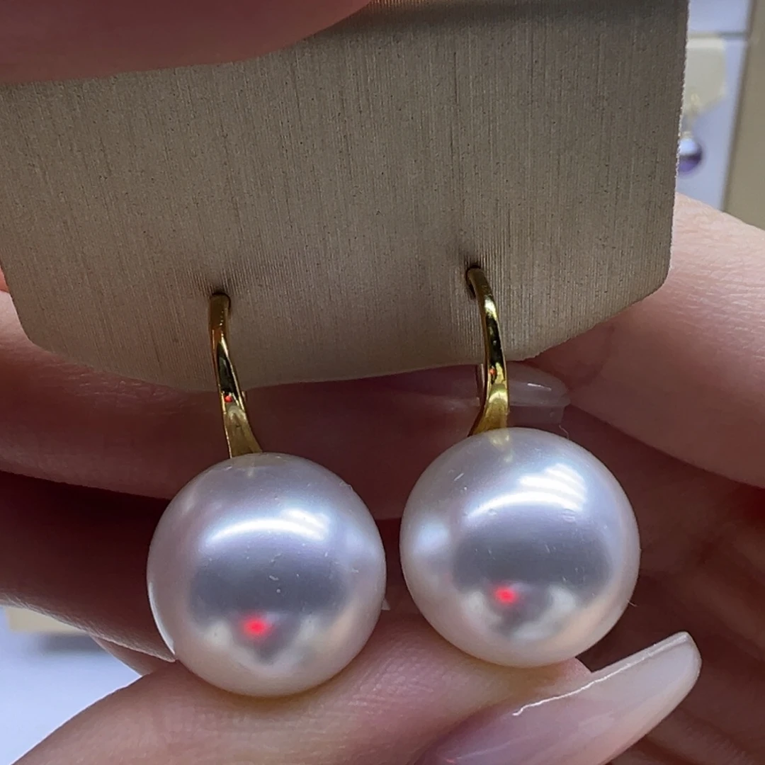 淡水珍珠18K金镶嵌耳饰
