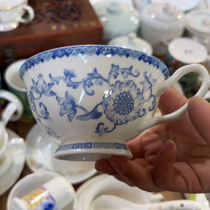 瓷片咖啡杯二个微瑕