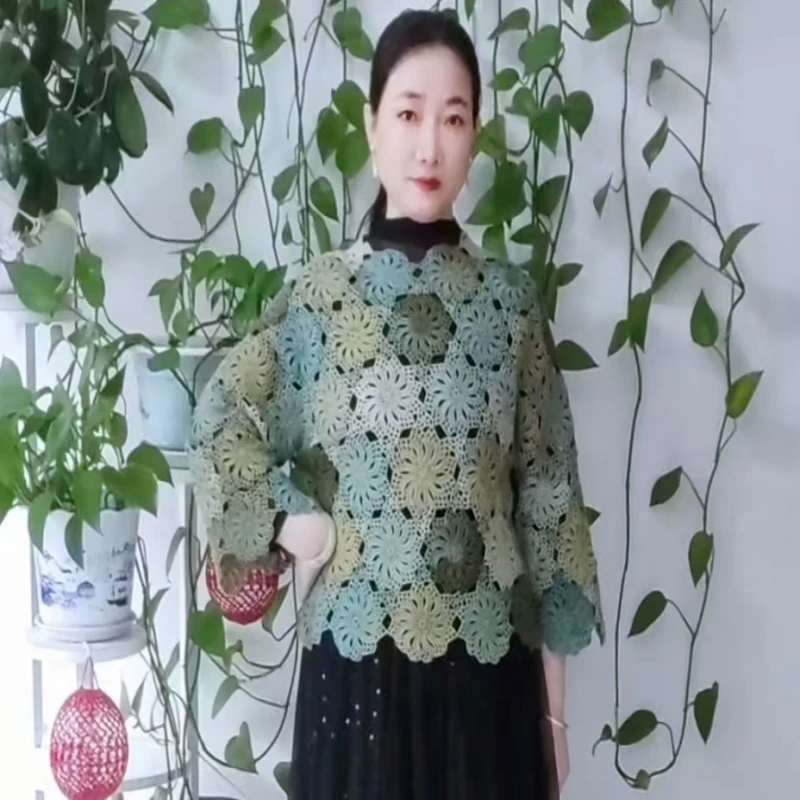 风车花套头衫教程
