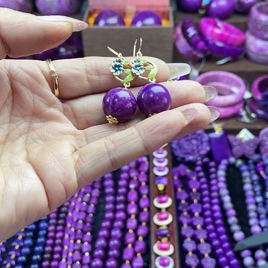 非金属南非老油料16丝绒耳坠S6