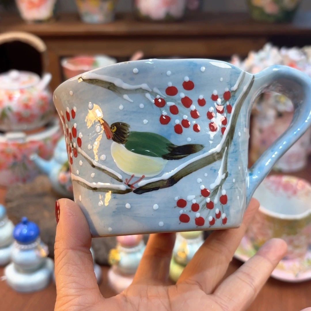 瓷片景德镇手绘高温釉下彩陶瓷茶具